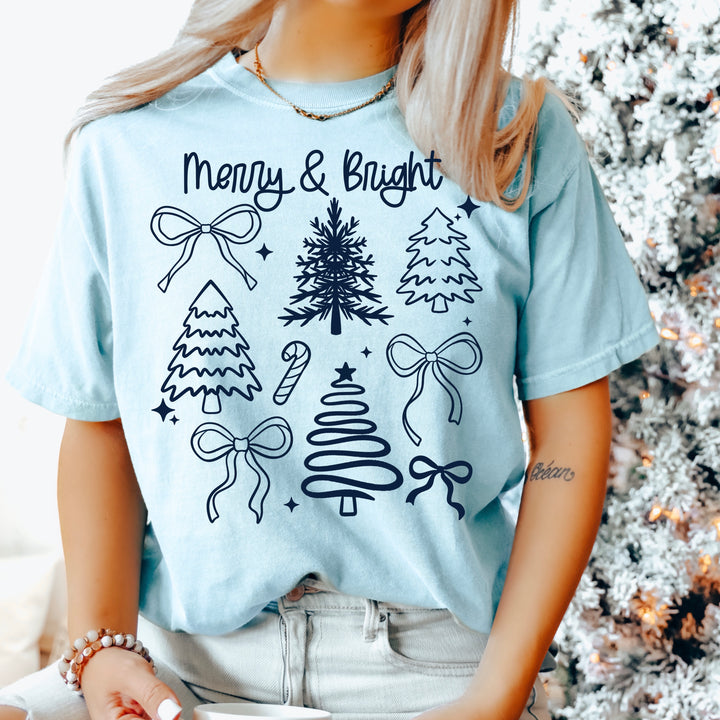 Merry & Bright Trees (Dark Garment) DTF Transfer