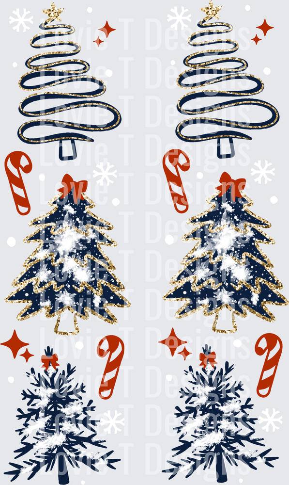 Merry & Bright Trees (Sleeve) DTF Transfer design