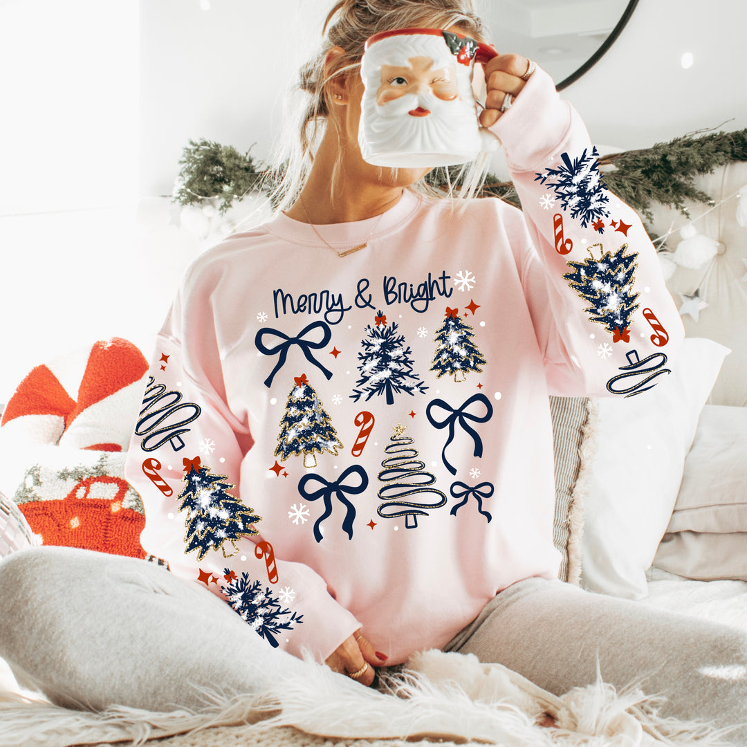 Merry & Bright Trees (Sleeve) DTF Transfer
