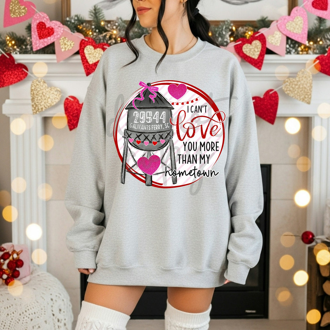 I Can't Love You More Than My Hometown customizable DTF transfer mockup