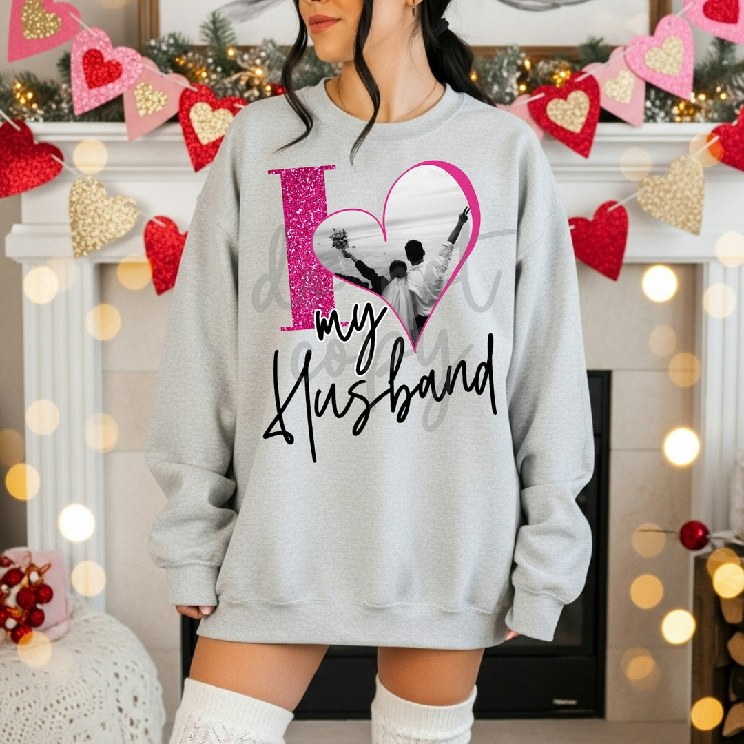 I Love My Photo Heart Frame customizable DTF transfer mockup