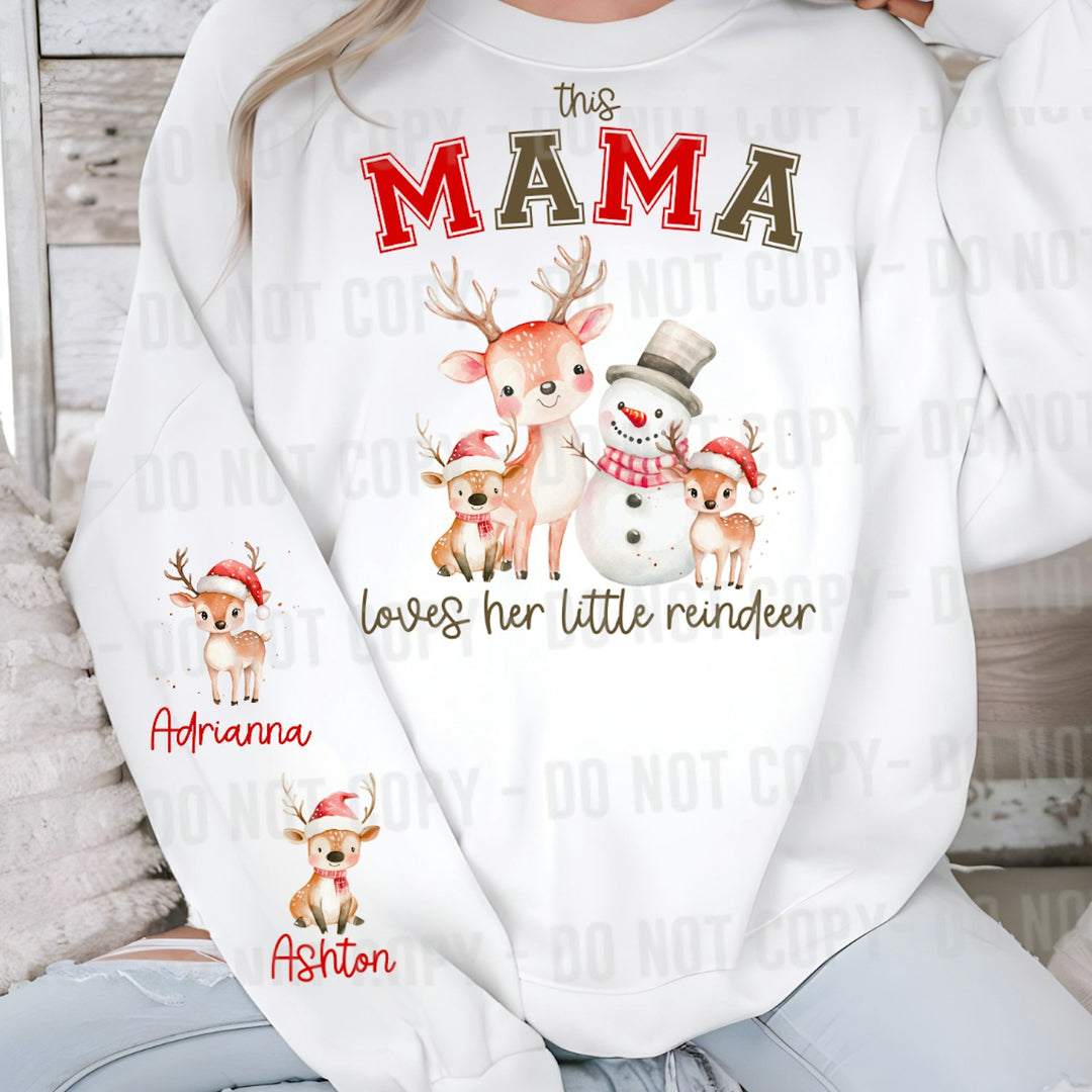 This Mama Loves Her Little Reindeer customizable DTF transfer mockup