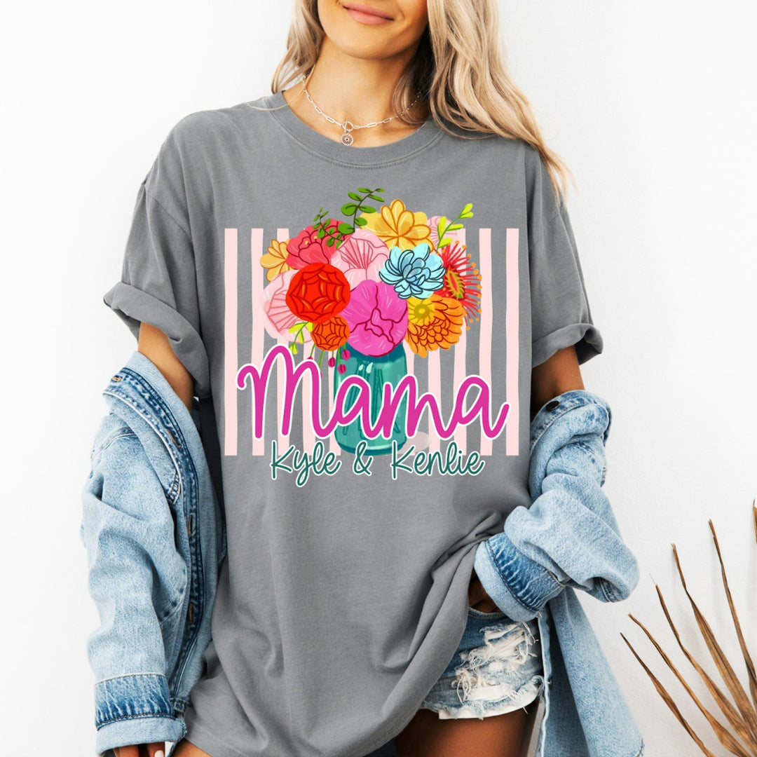 Floral Bouquet Mama customizable DTF transfer mockup