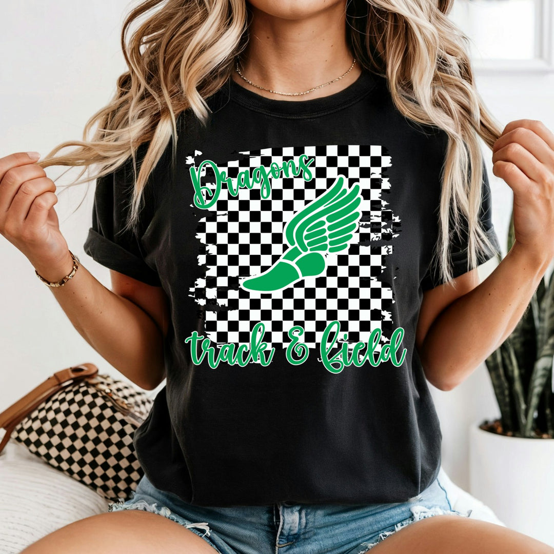 Track and Field Checkered customizable DTF transfer mockup