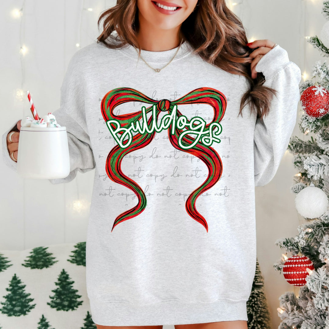 Christmas Bow Mascot Text customizable DTF transfer mockup