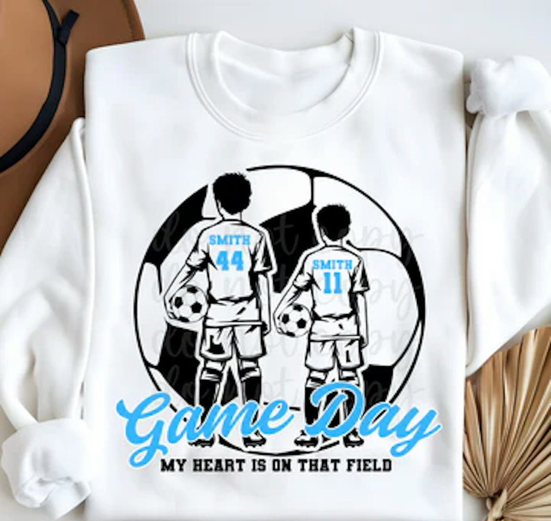 Soccer Brothers Game Day customizable DTF transfer mockup