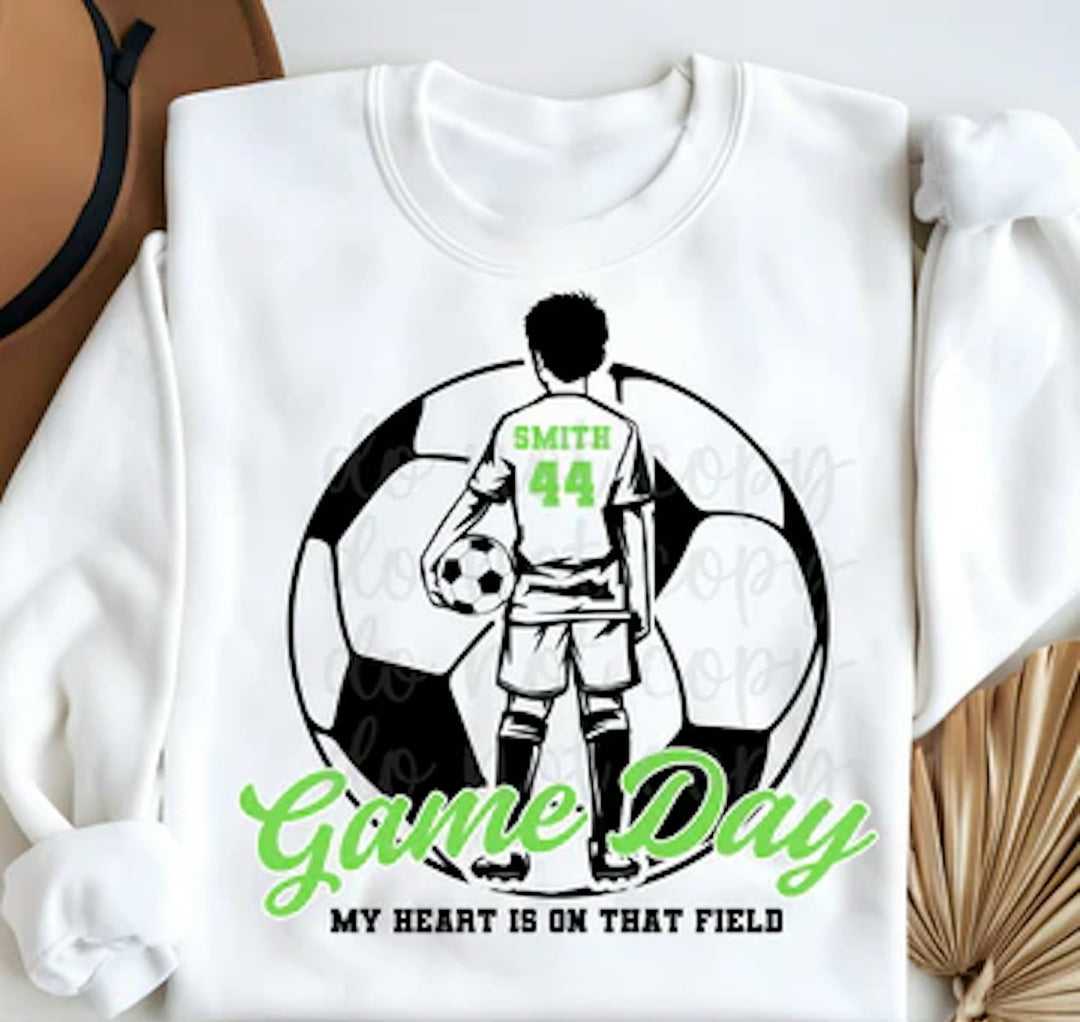 Soccer Boy Game Day customizable DTF transfer mockup