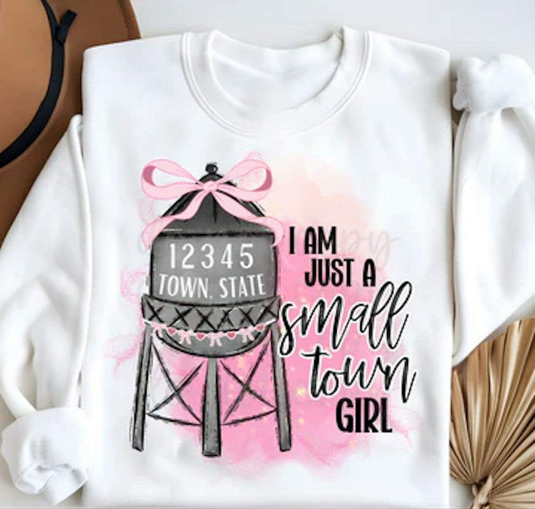 I'm Just a Small Town Girl customizable DTF transfer