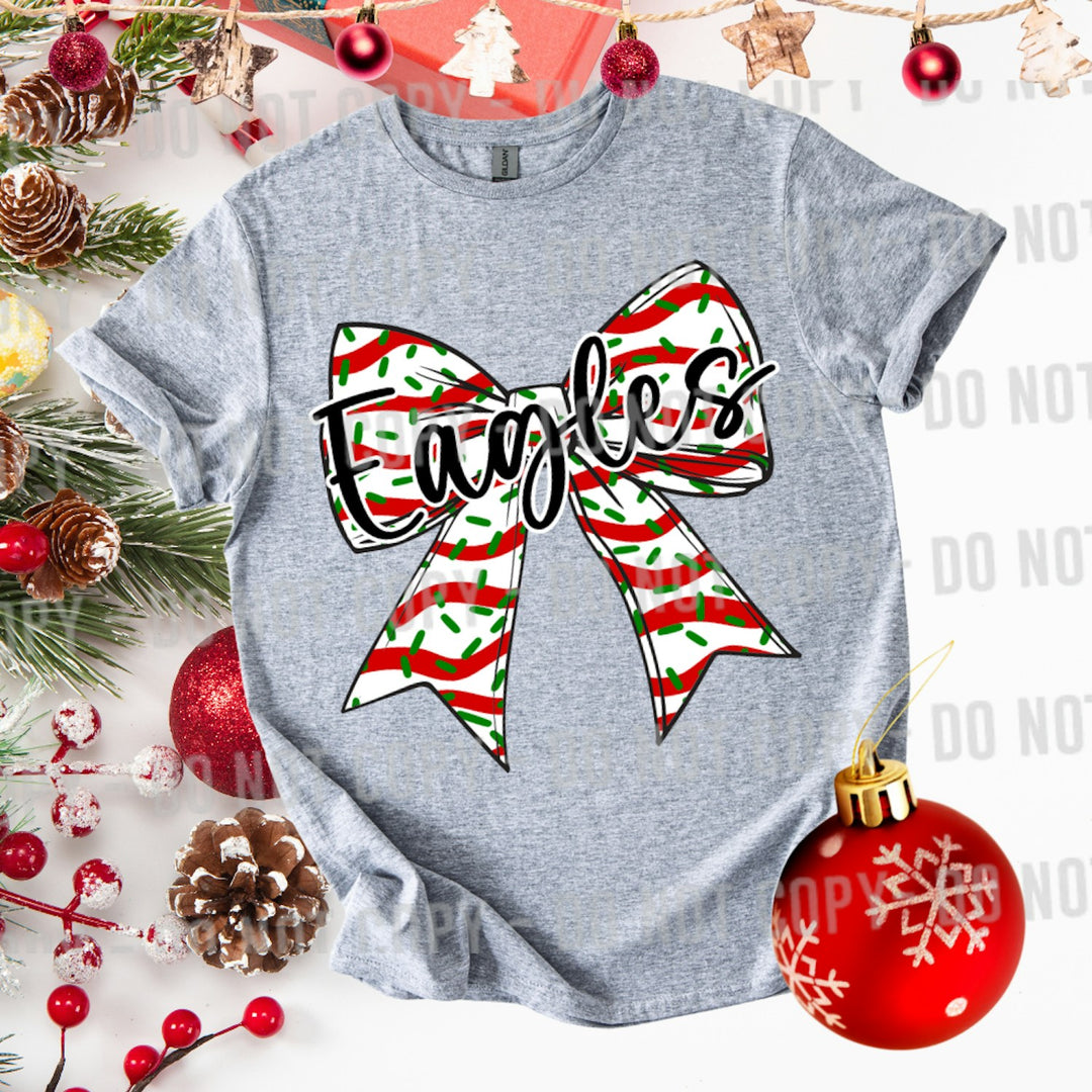 Christmas Cake Bow Mascot customizable DTF transfer mockup