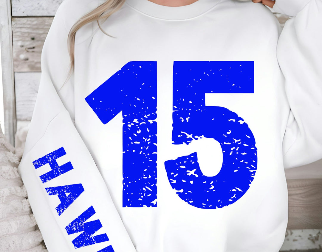 Oversized Number and Sleeve customizable DTF transfer mockup