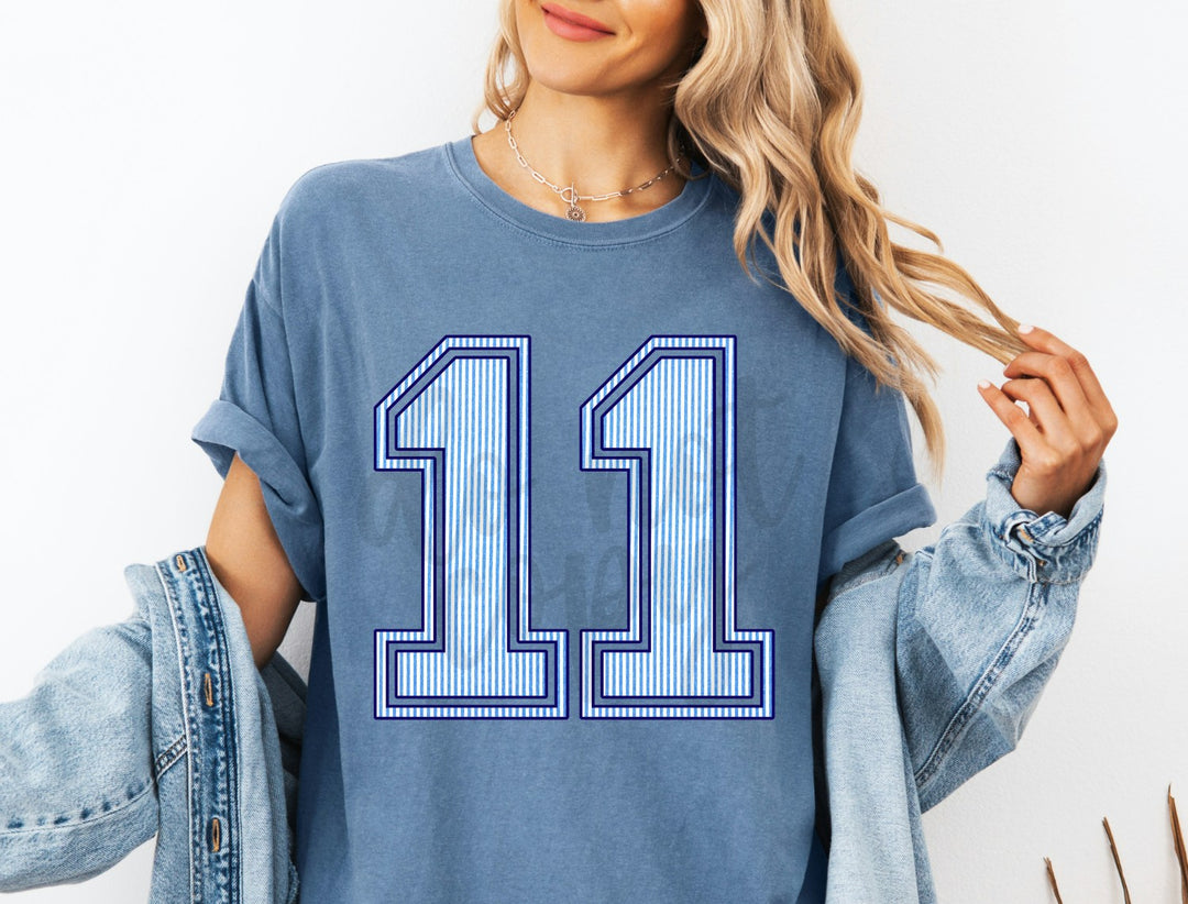 Seersucker Numbers customizable DTF transfer mockup