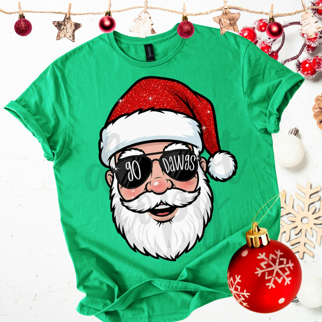Santa Sunglasses Mascot customizable DTF transfer mockup