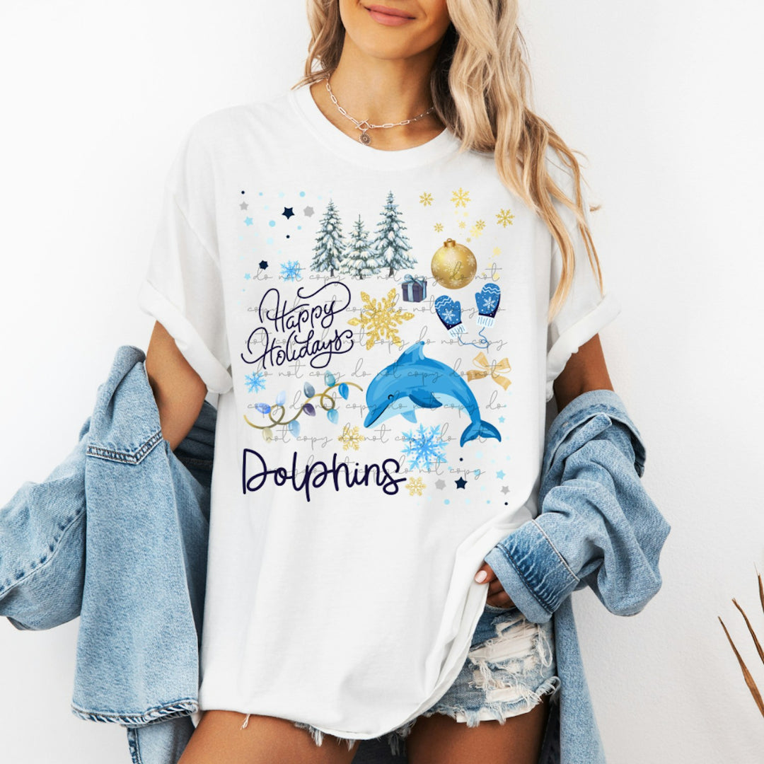Happy Holidays Winter Wonderland Mascot customizable DTF transfer