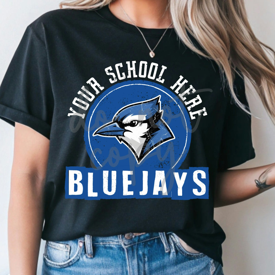 Circle Vintage Distressed Mascot customizable DTF transfer
