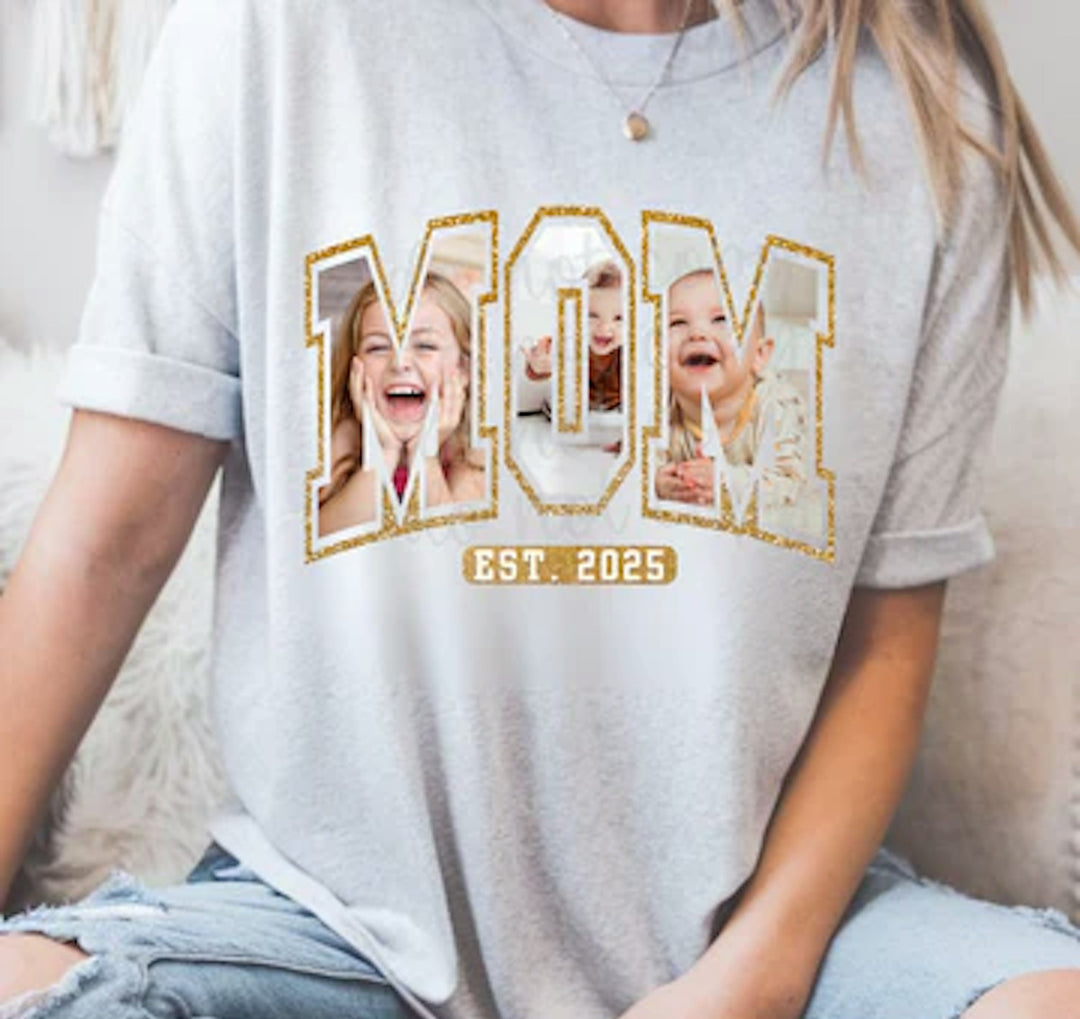 Mom Est. Date Photo customizable DTF transfer mockup