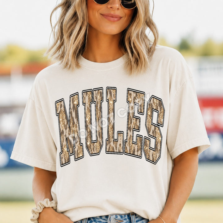 Mules Camo Leopard mascot DTF transfer