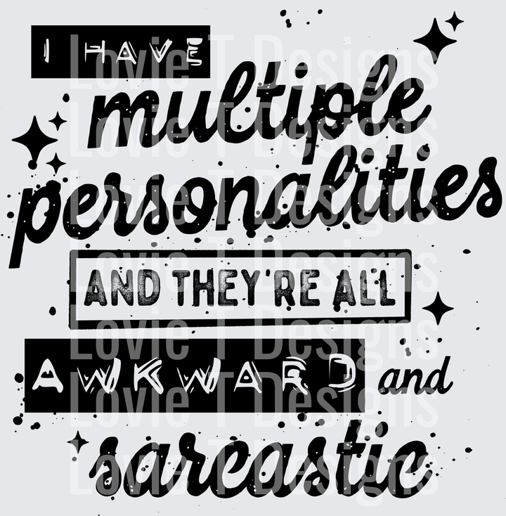 Multiple Personalities (Black) DTF Transfer design