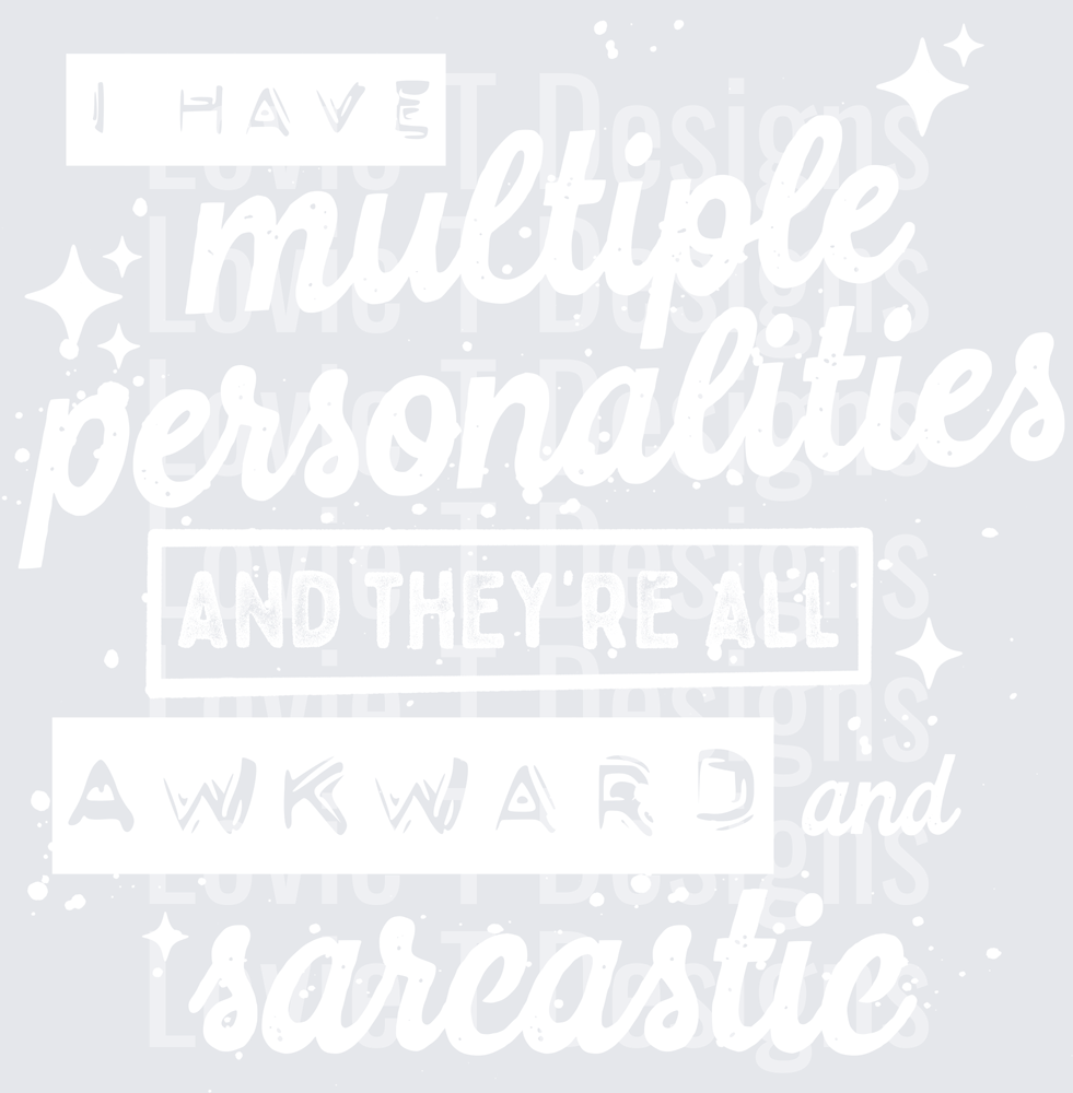Multiple Personalities (White) DTF Transfer design