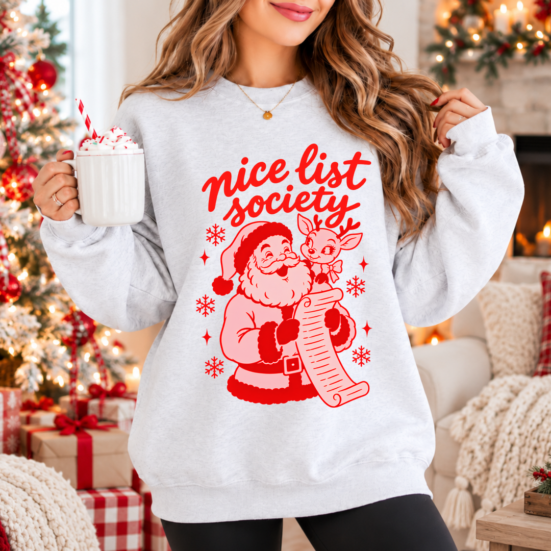 Nice List Society DTF transfer mockup