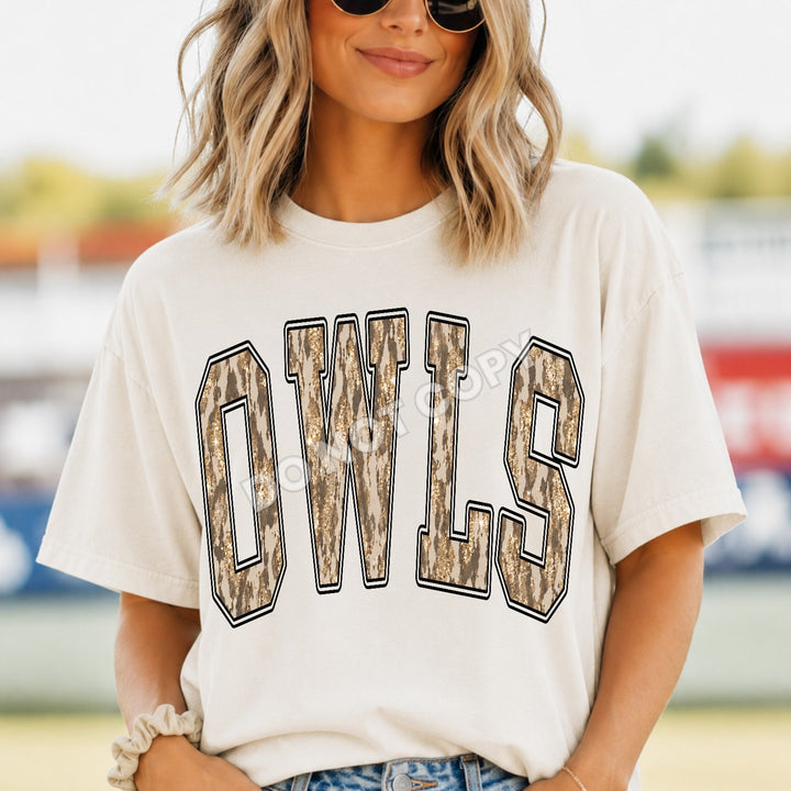 Owls Camo Leopard mascot DTF transfer