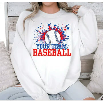 Paint Splatter Baseball customizable DTF transfer