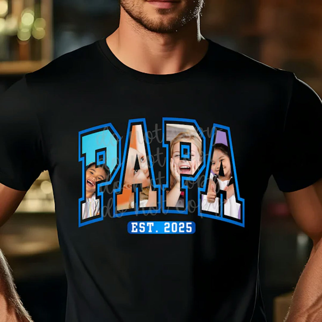 Papa Est. Date Photo customizable DTF transfer mockup
