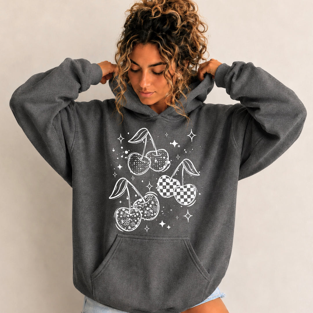 Patterned Cherries (White) DTF Transfer