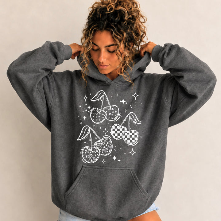 Patterned Cherries (White) DTF Transfer