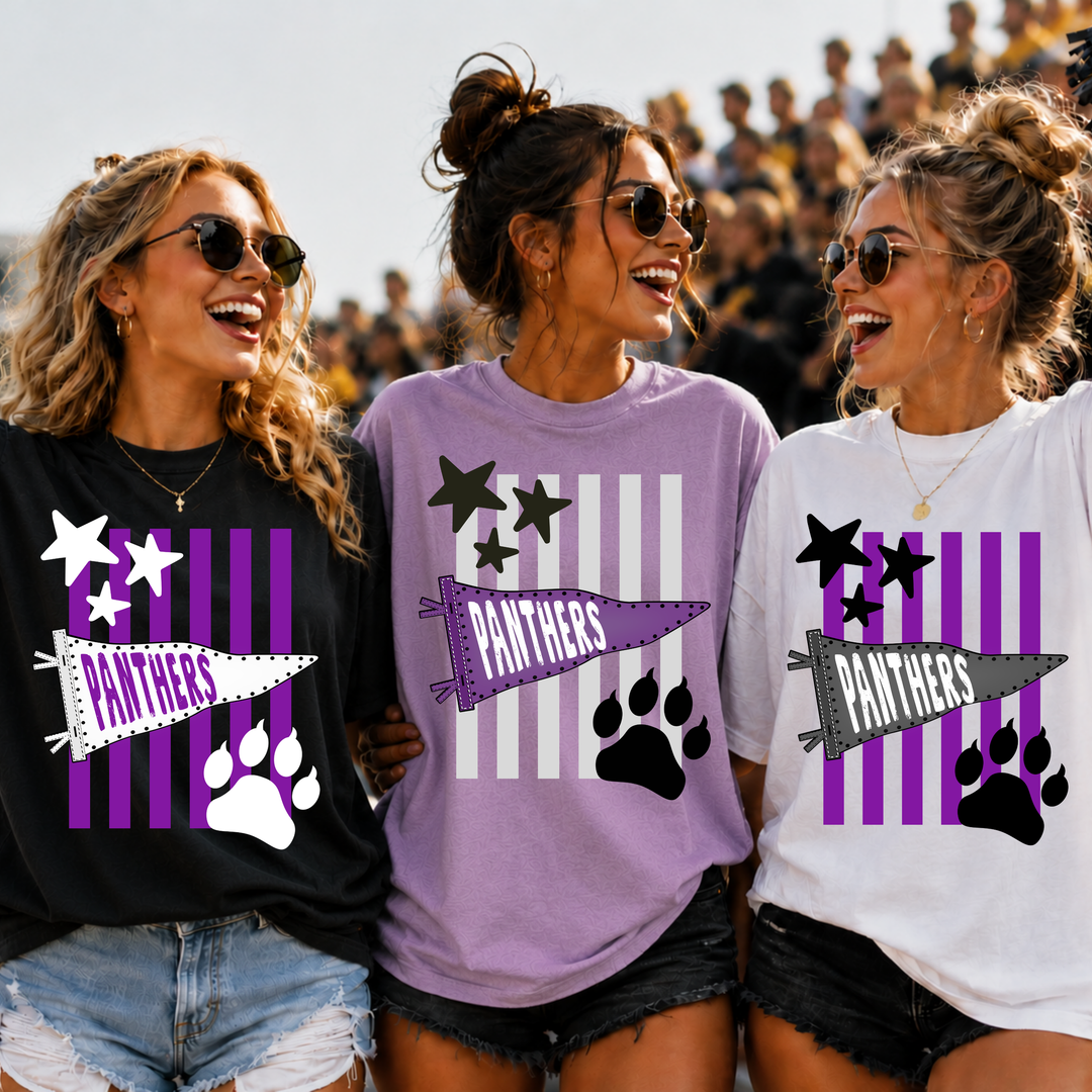 Pennant Stripes Stars School Spirit customizable DTF transfer