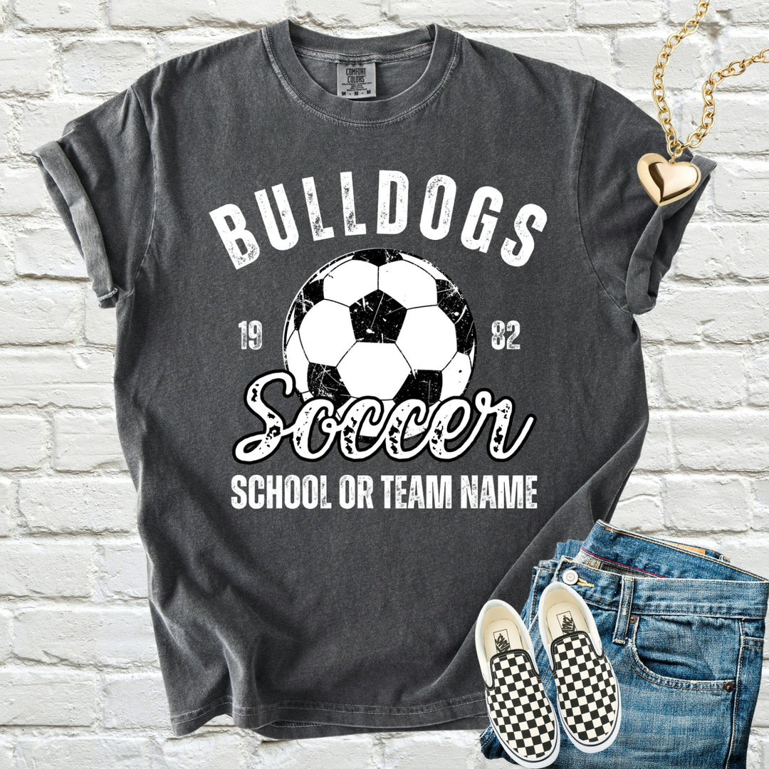 Vintage Soccer Est customizable DTF transfer mockup