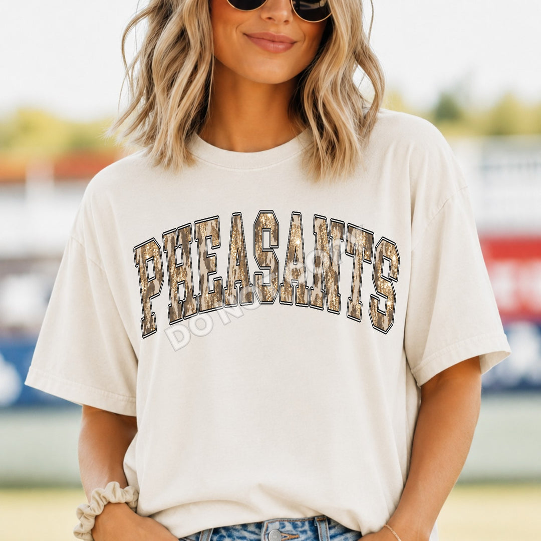 Pheasants Camo Leopard mascot DTF transfer