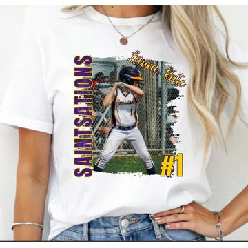 Photo Sports Softball Baseball customizable DTF transfer