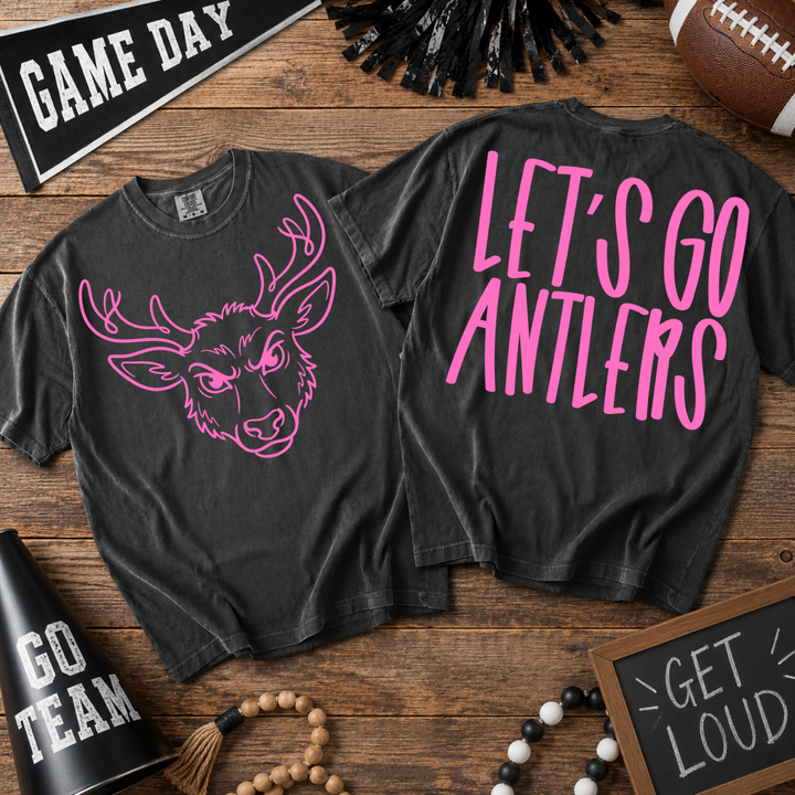 Pink Out Antlers front and back mascot tee mockup