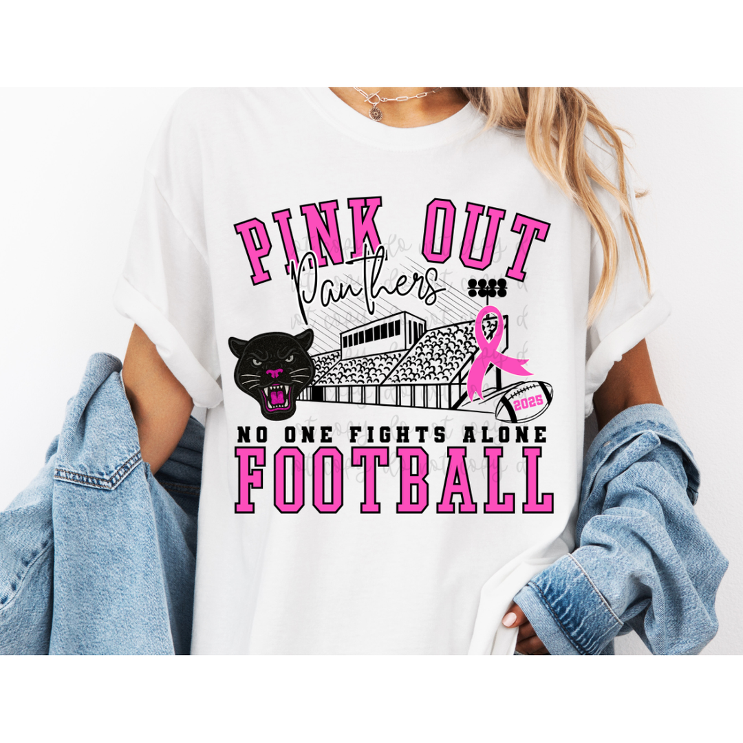 Pink Out Bleachers Mascot Football customizable DTF transfer