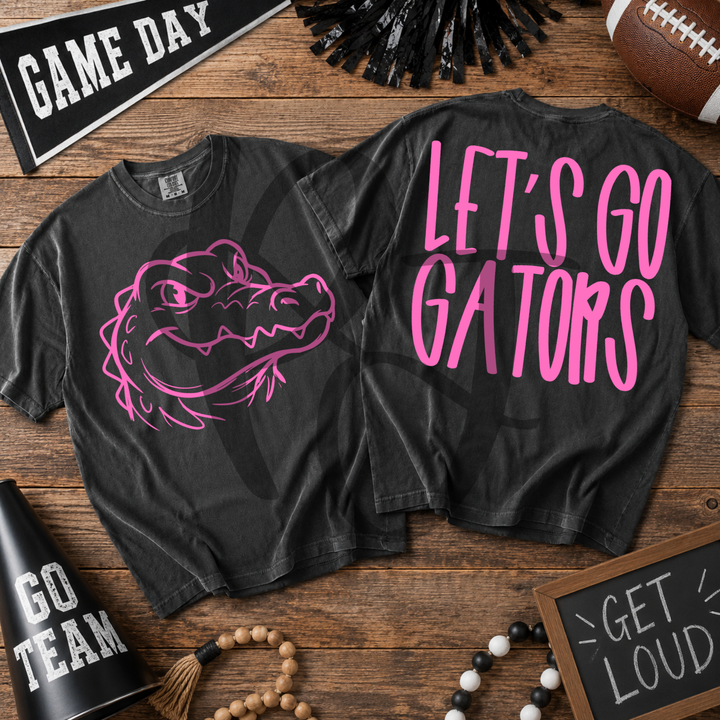 Pink Out Gators front and back mascot tee mockup
