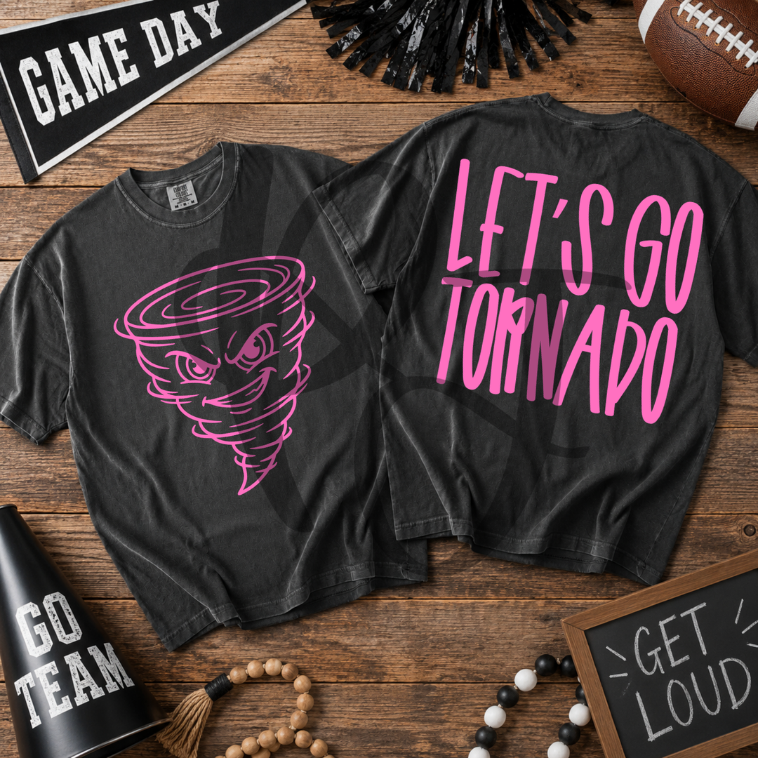 Pink Out Tornado front and back mascot tee mockup