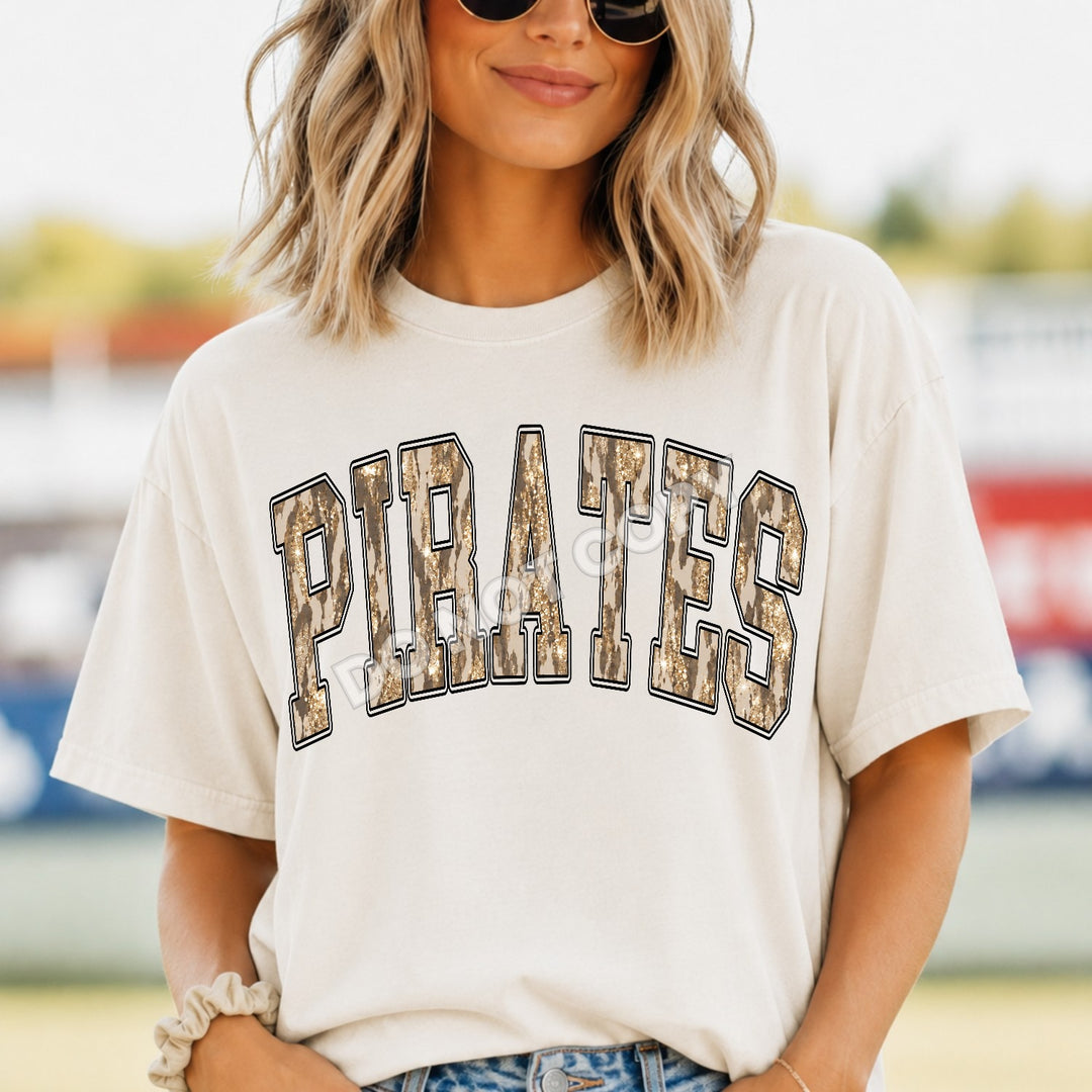 Pirates Camo Leopard mascot DTF transfer