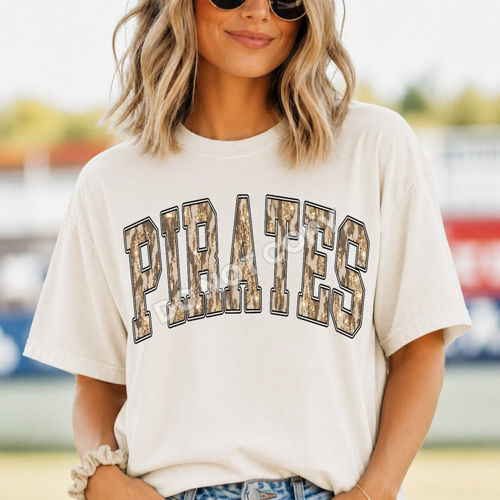 Pirates Camo Leopard mascot DTF transfer