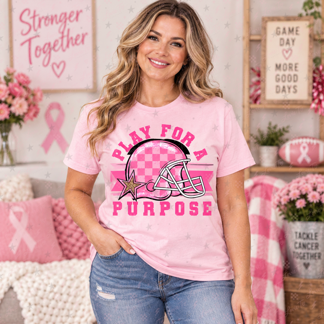 Play for a Purpose pink-out completed tee