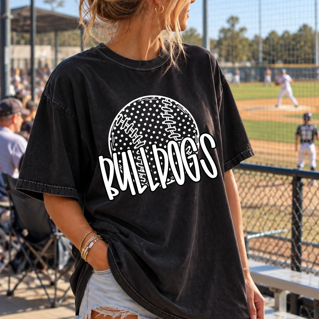 Polka Dot Baseball Softball customizable DTF transfer