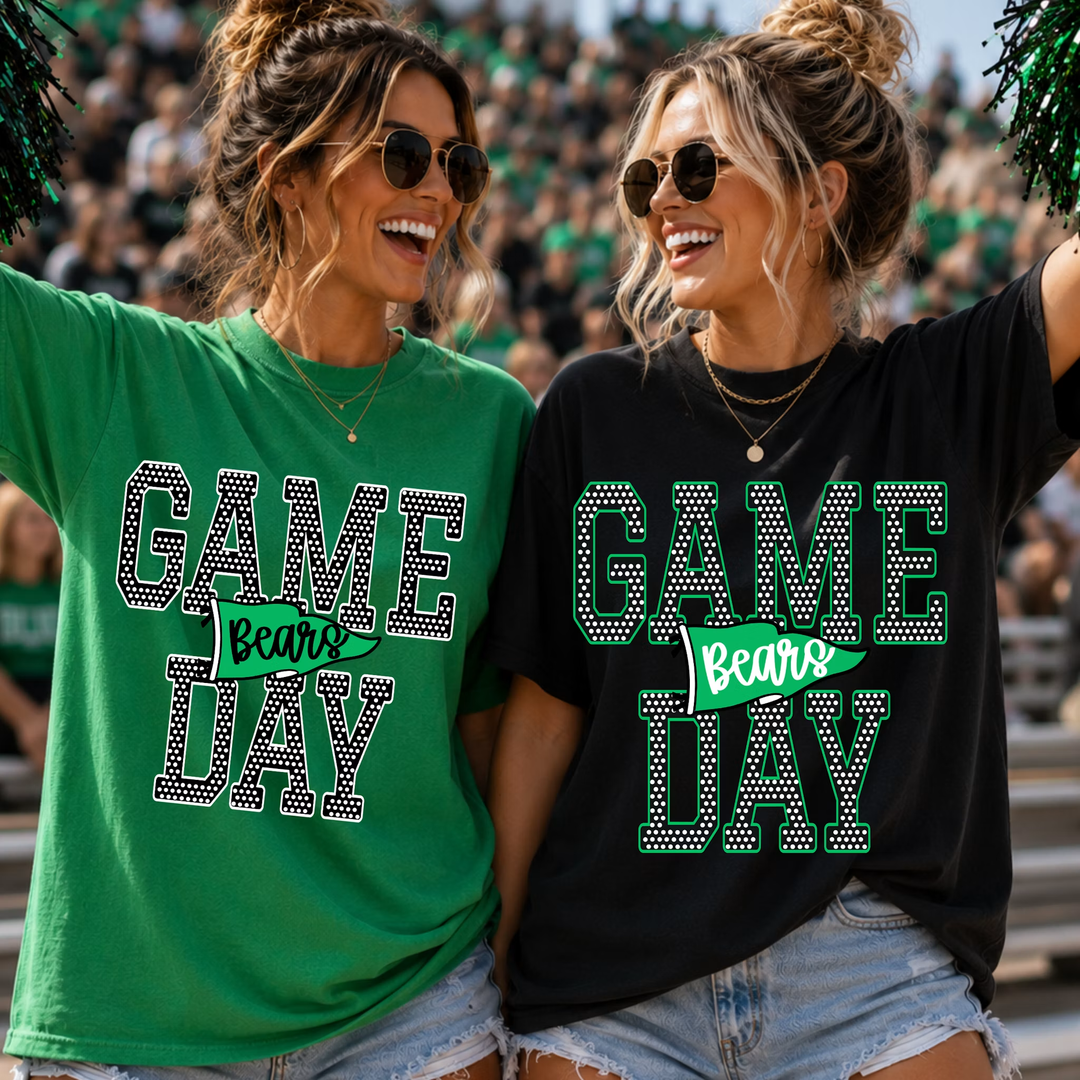Polka Dot Game Day Pennant customizable DTF transfer