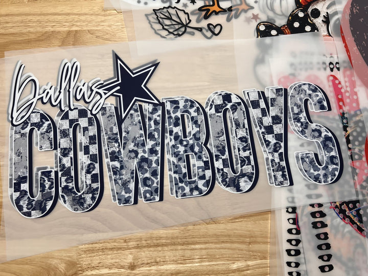Pick Your Print – Dallas Cowboys Leopard DTF transfer
