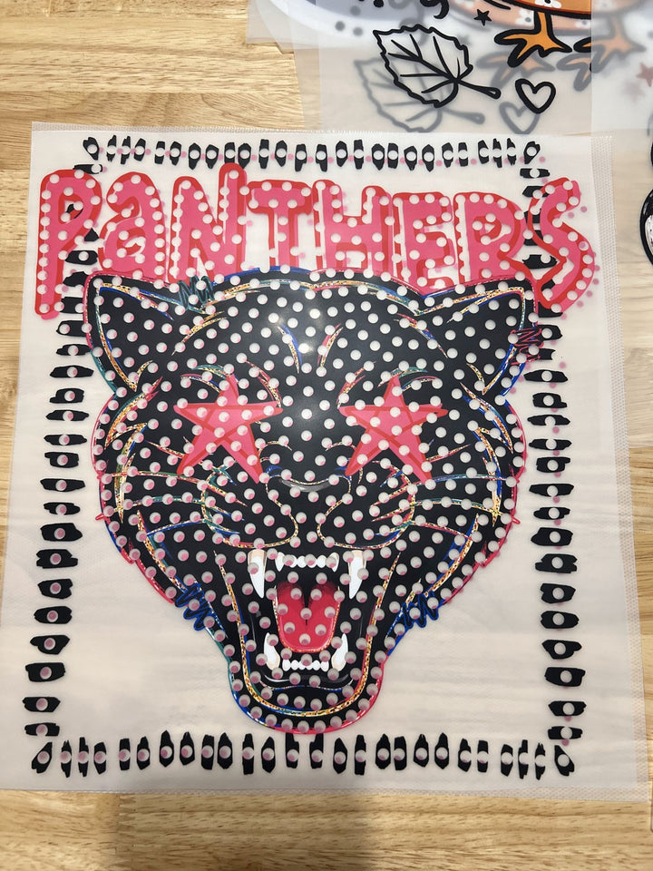 Pick Your Print – Panthers Mascot – DTF + Spangle DTF transfer