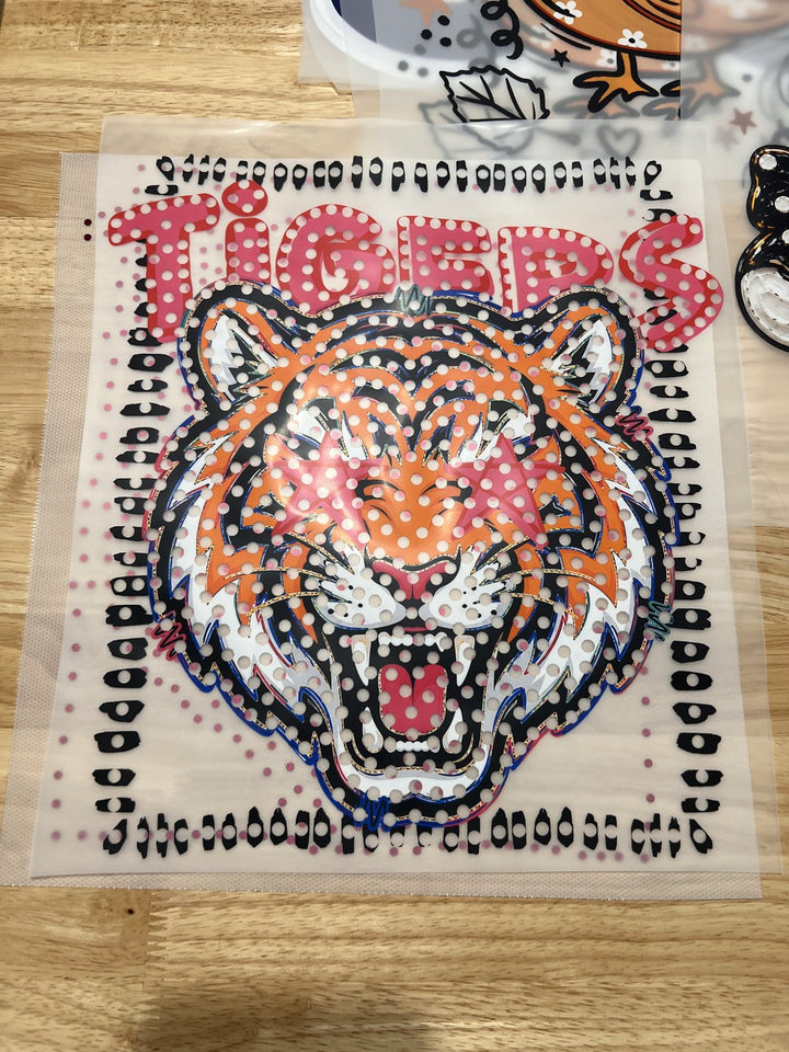 Pick Your Print – Tigers Mascot – DTF + Spangle DTF transfer