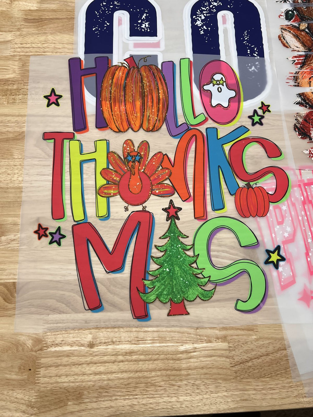 Pick Your Print – Hallo-Thanks-Mas – Oversized DTF transfer