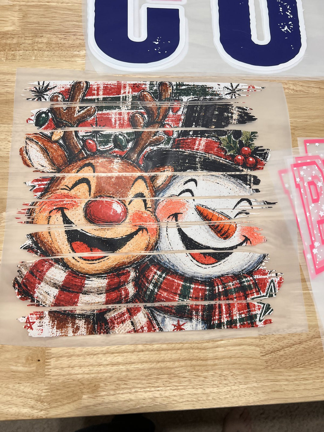 Pick Your Print – Reindeer & Snowman Plaid Duo DTF transfer