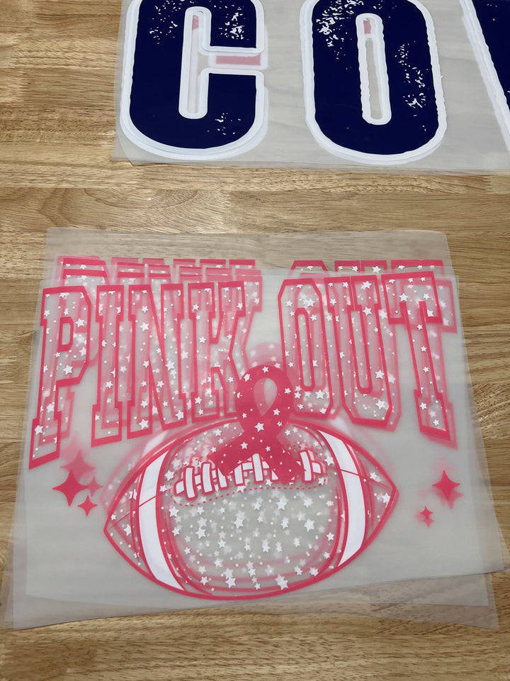 Pick Your Print – Pink Out Football DTF transfer