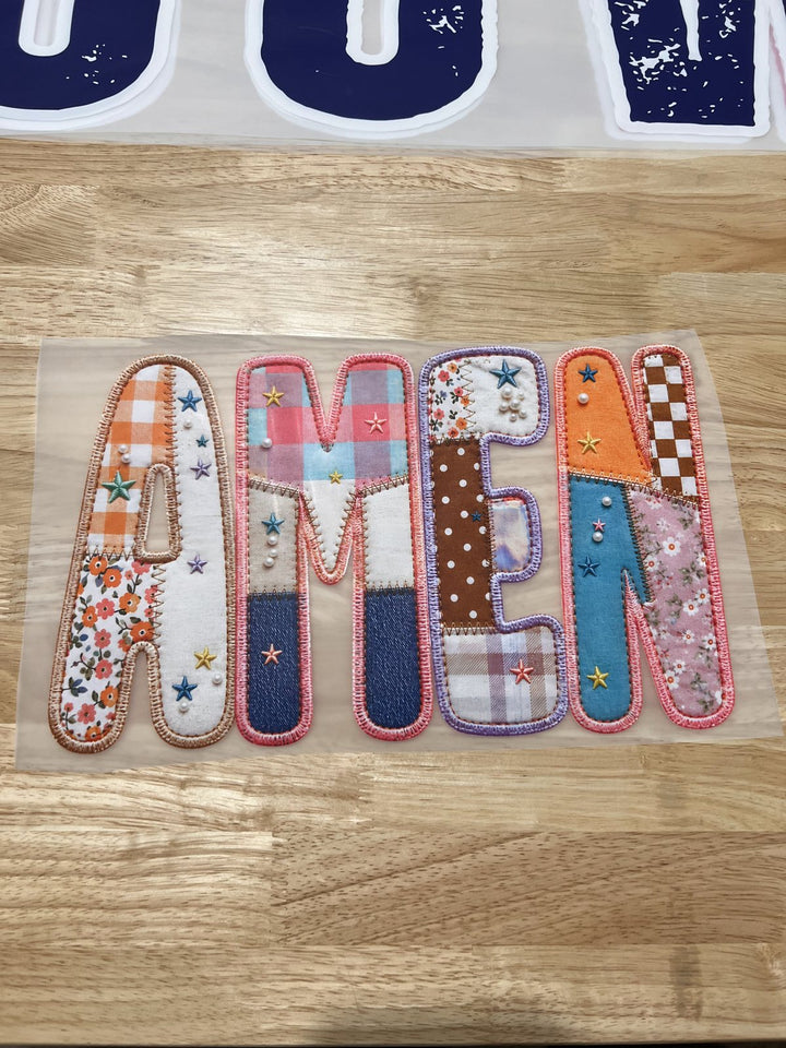 Pick Your Print – AMEN Patchwork DTF transfer
