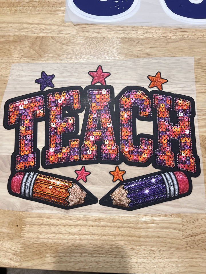 Pick Your Print – TEACH Pencils DTF transfer