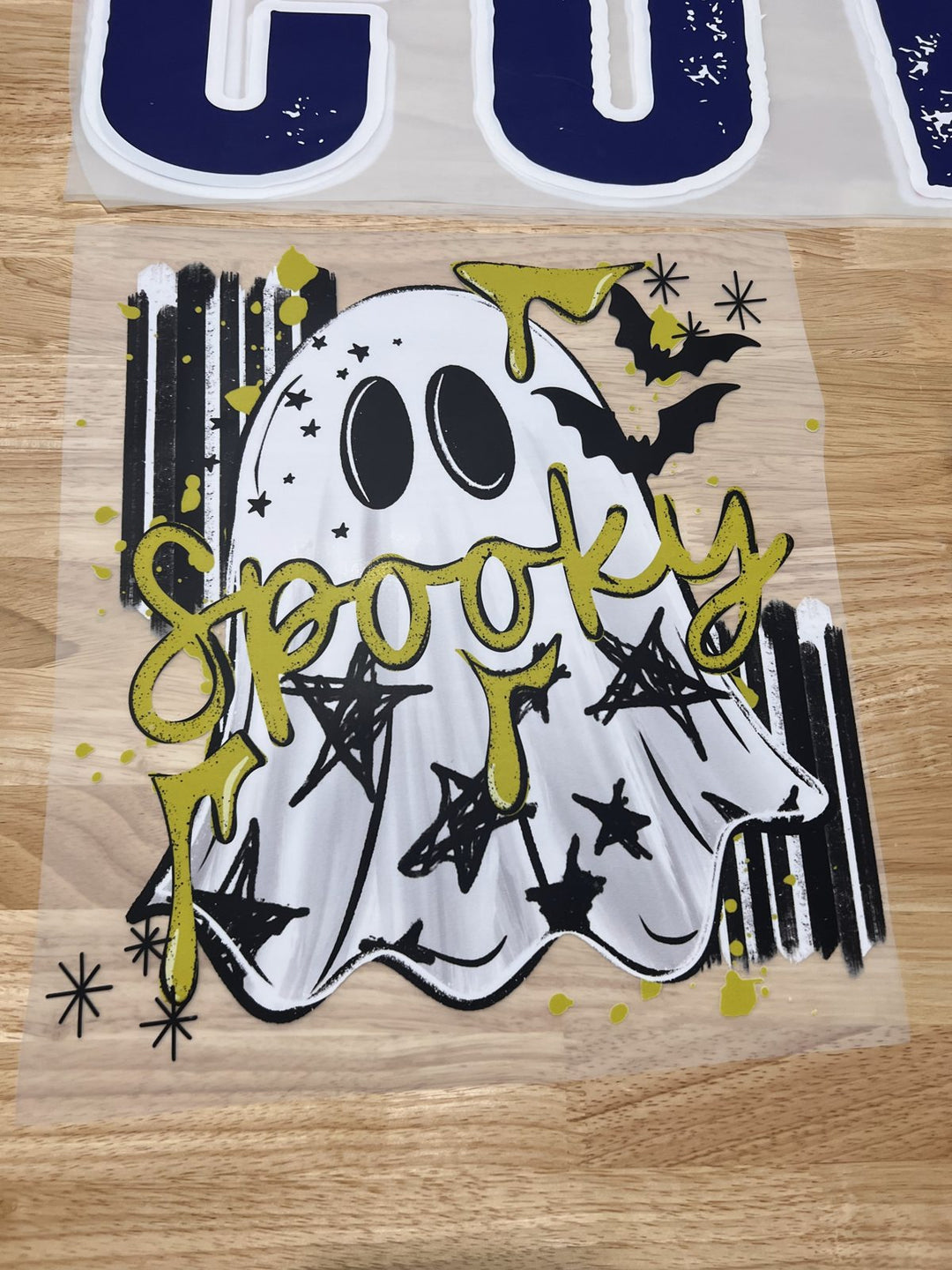 Pick Your Print – Spooky Ghost (Yellow Drip) DTF transfer